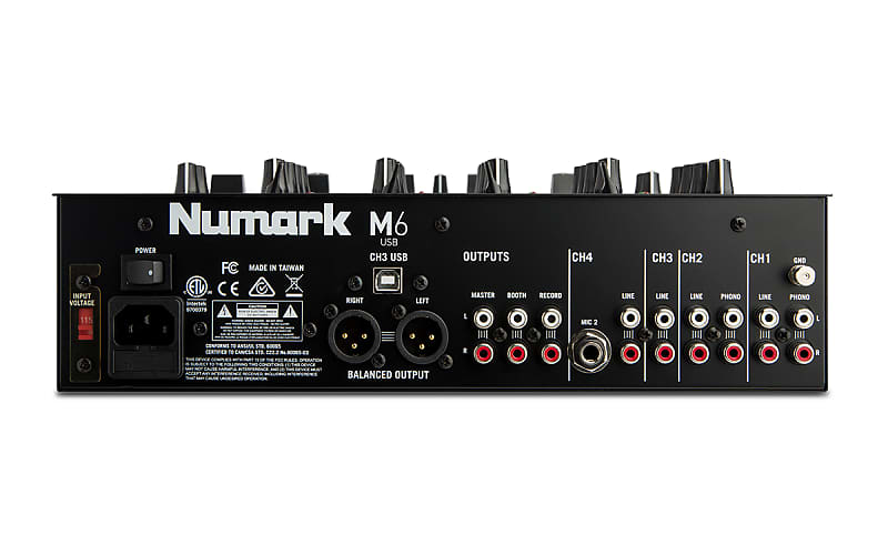 Numark M6 USB 4 Channel USB DJ Mixer - Black