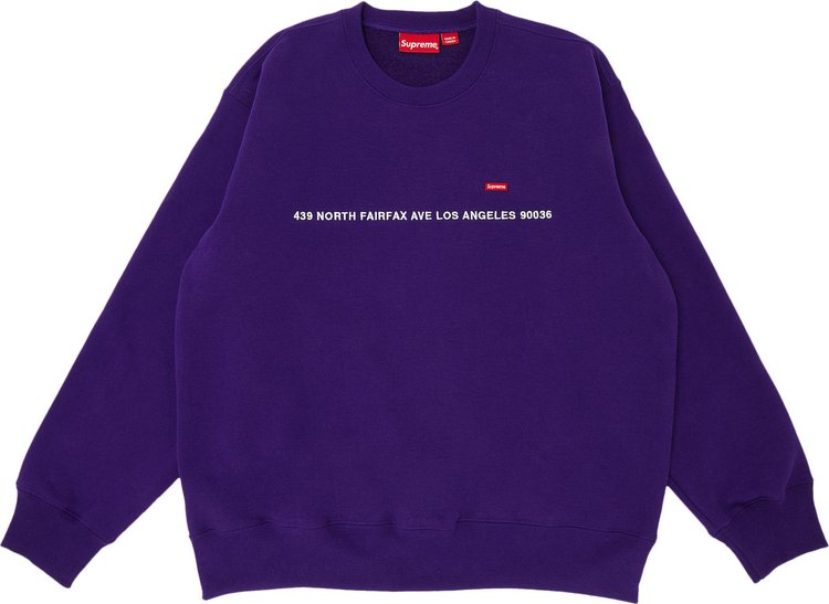 Supreme Shop Small Box Crewneck - Los Angeles 'Purple'، أرجواني