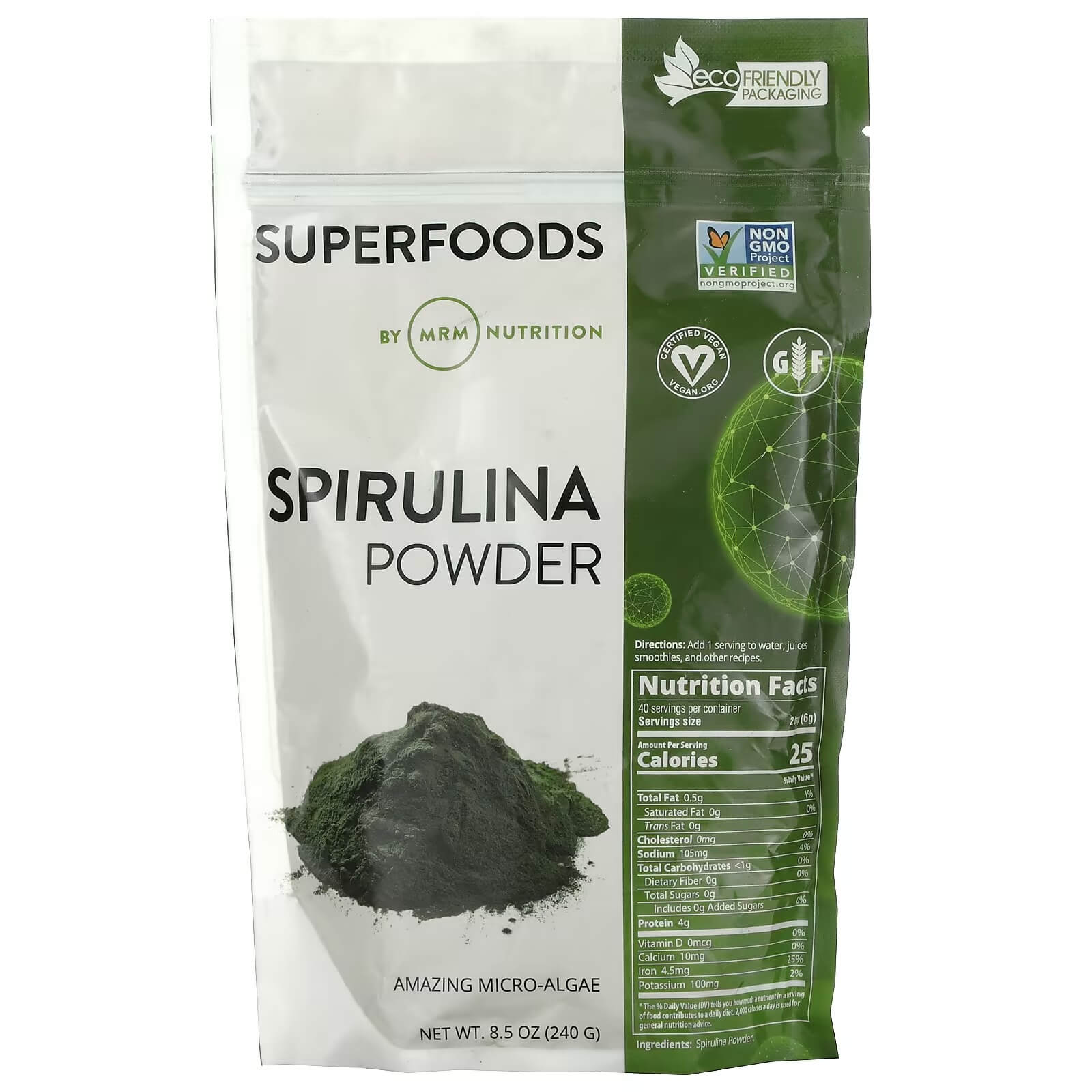 MRM Nutrition Spirulina Powder, 240 g