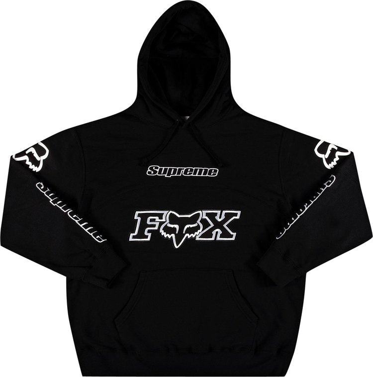 سويت شيرت Supreme x Fox Racing بغطاء رأس "أسود"