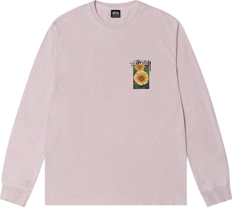 Stussy Flower Grid Pigment Dyed Long-Sleeve Tee 'Blue', pink