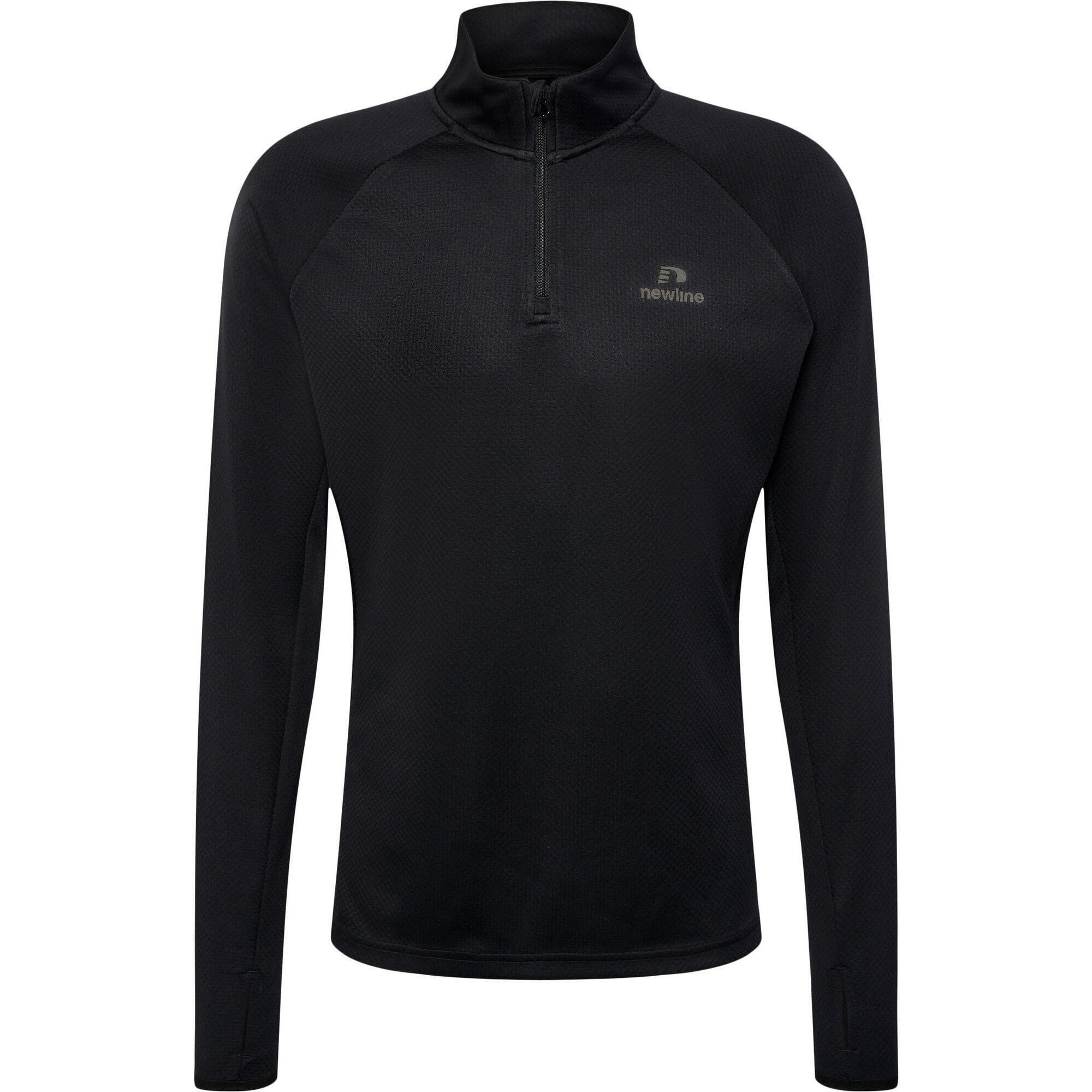 سويت شيرت Nwlphoenix 1/2 Zip L/S رجالي قصير بسحاب NEWLINE، أسود