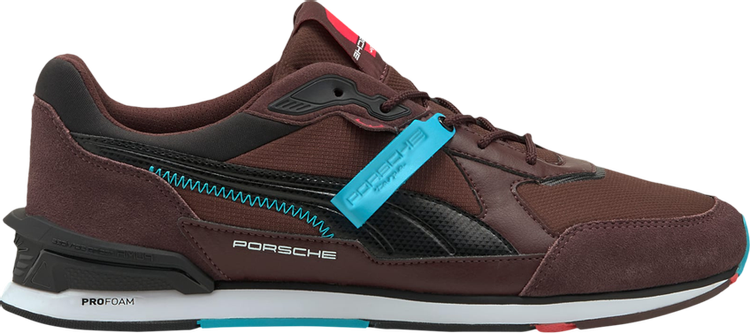 حذاء رياضي Puma Porsche Legacy x Low Racer Fudge باللون الأسود والبني