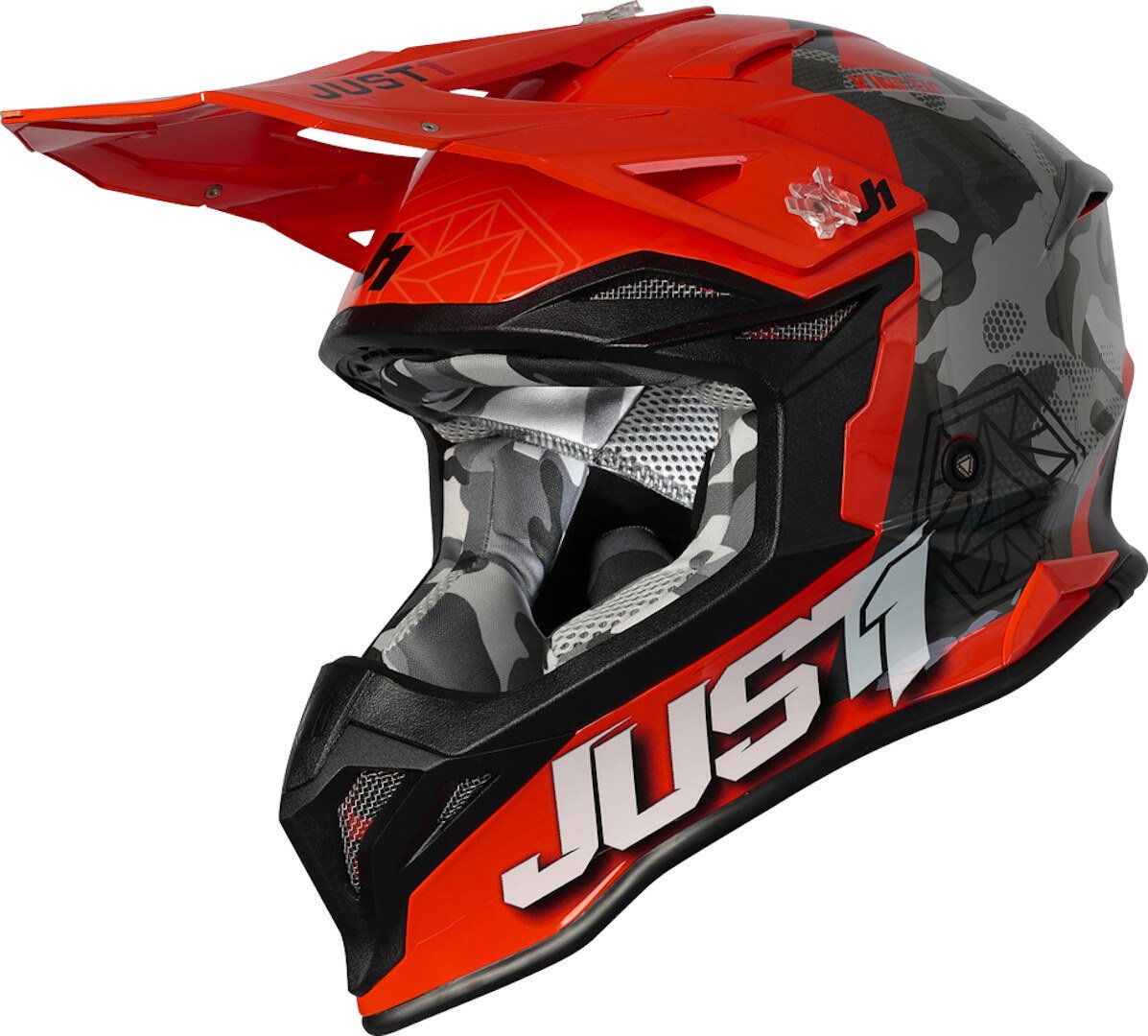 Just1 J39 Kinetic Motocross Helmet, Orange-Black