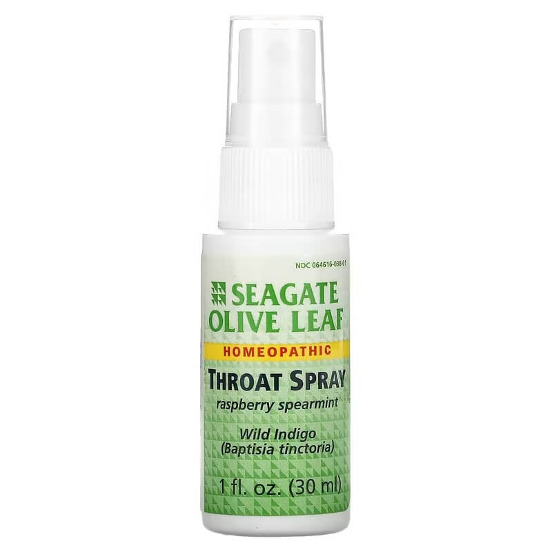 Seagate Olive Leaf Throat Spray, Raspberry & Mint, 30 ml