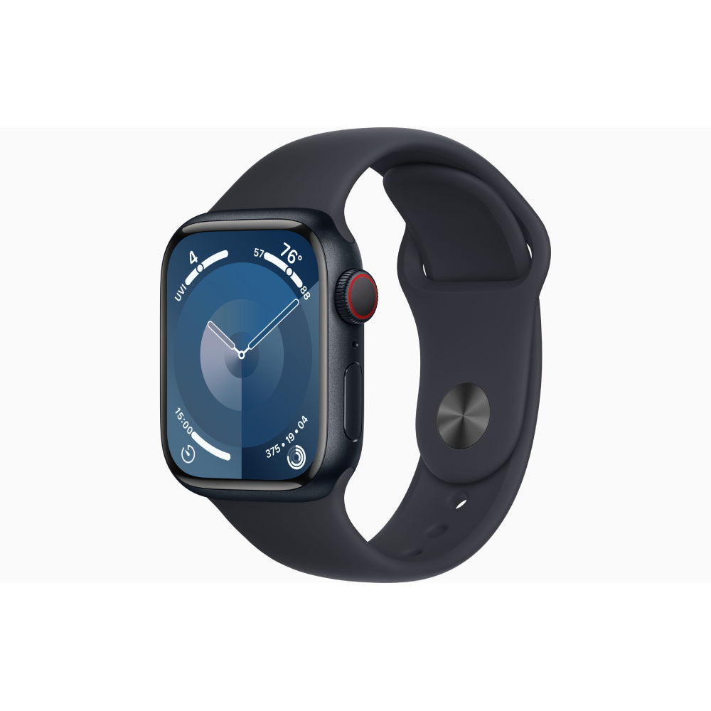 Smartwatch Apple Watch Series 9 (GPS+Cellular), 41mm, Midnight Aluminum Case/Midnight Sport Band - M/L