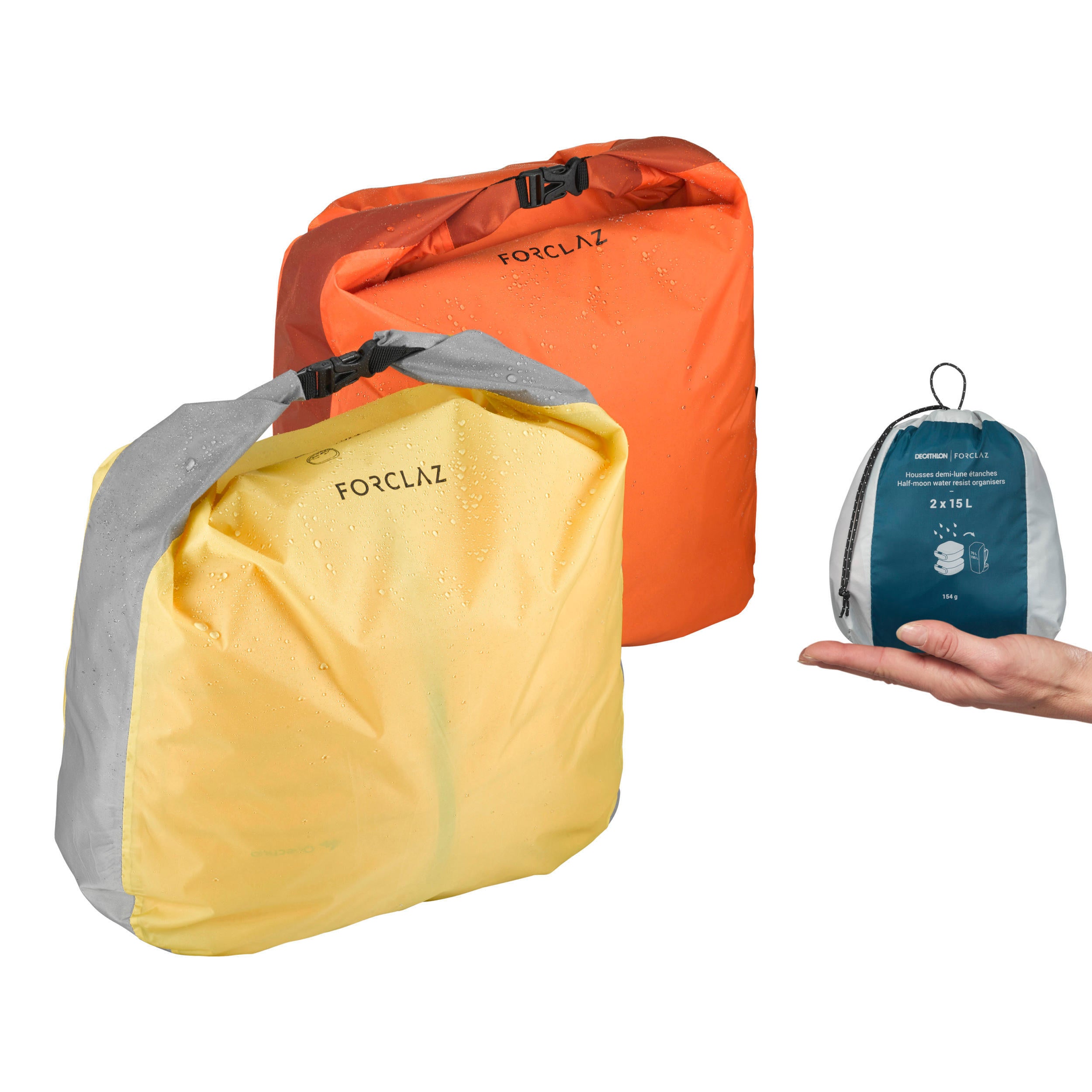 Forclaz storage case kit, 15 liters, yellow/orange