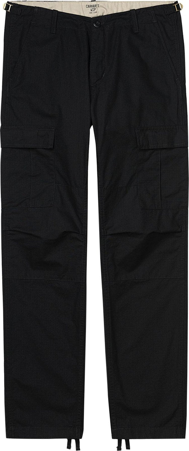 بنطلون Carhartt WIP Aviation "Black Rinsed"، باللون الأسود