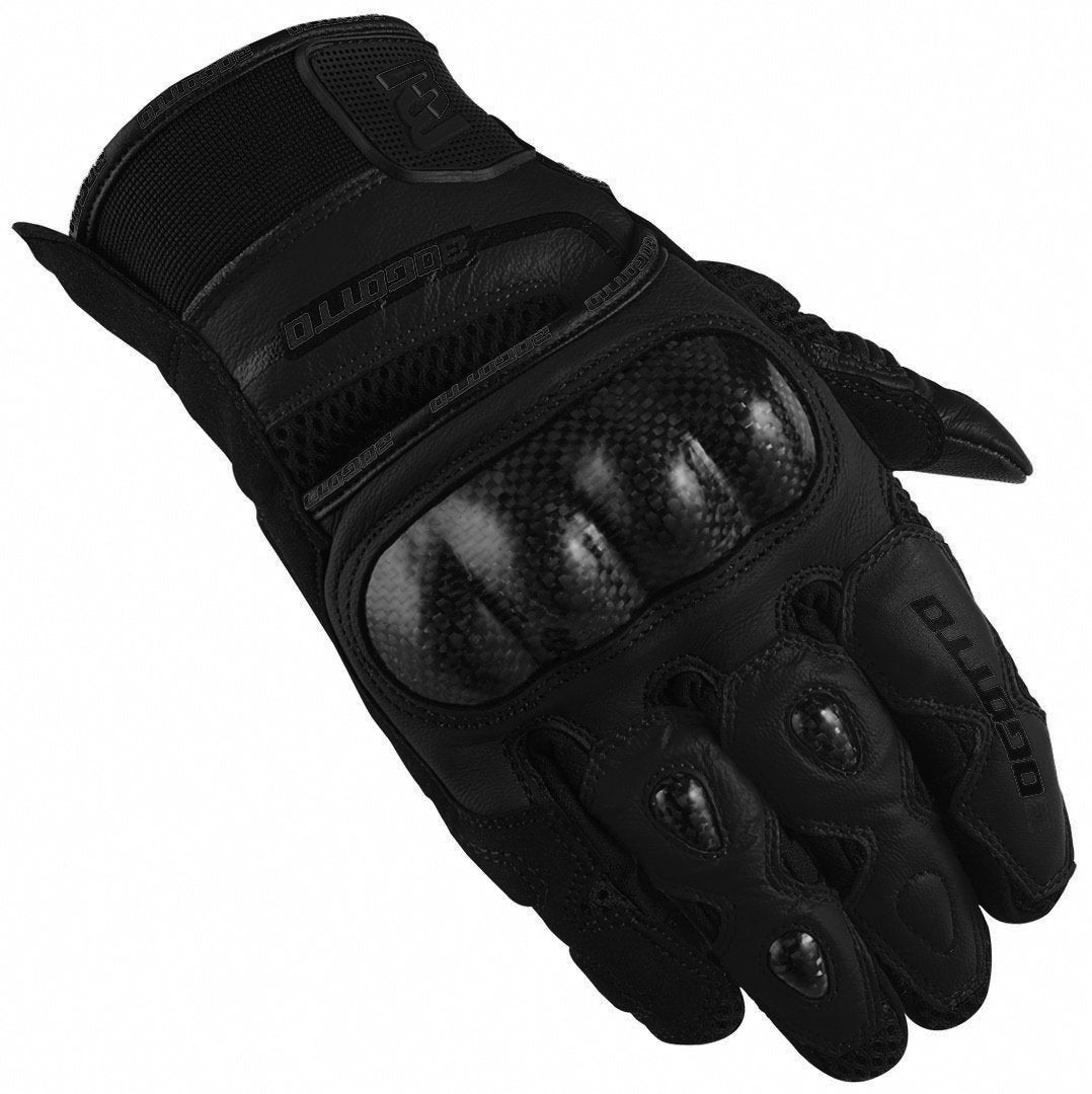 Bogotto Flint Motorcycle Gloves with Velcro Closure, Black