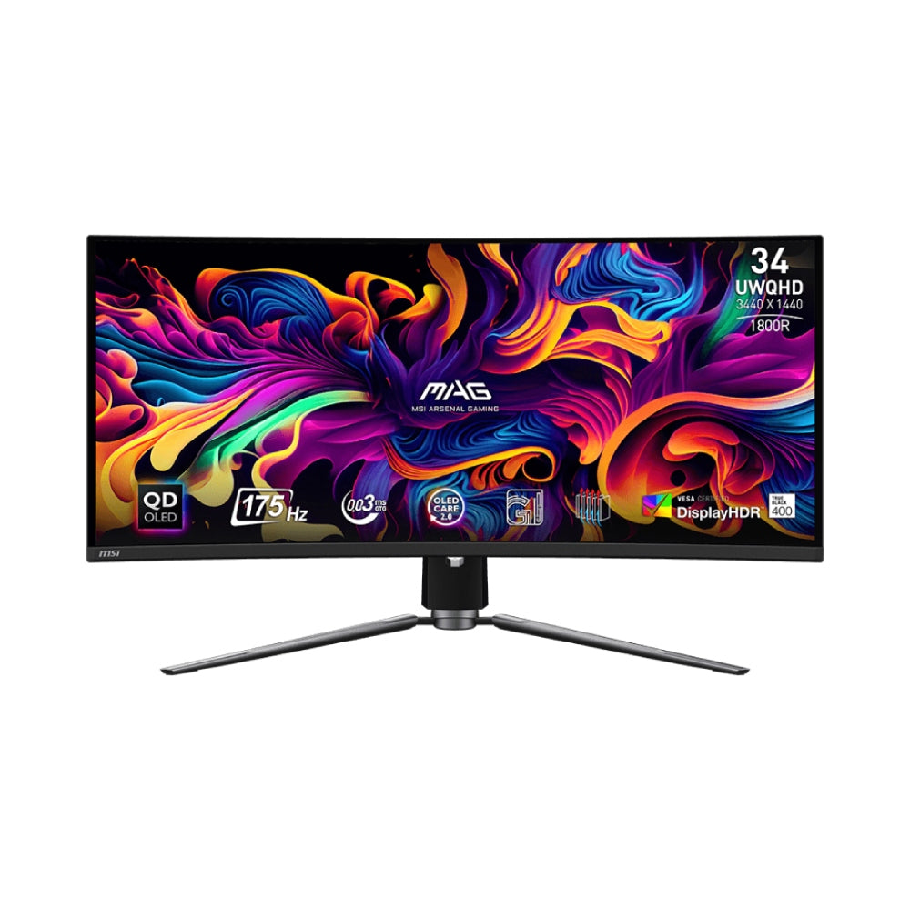 MSI MAG 341CQP QD-OLED 34" Curved Gaming Monitor UWQHD 3440 x 1440 175Hz QD-OLED Black