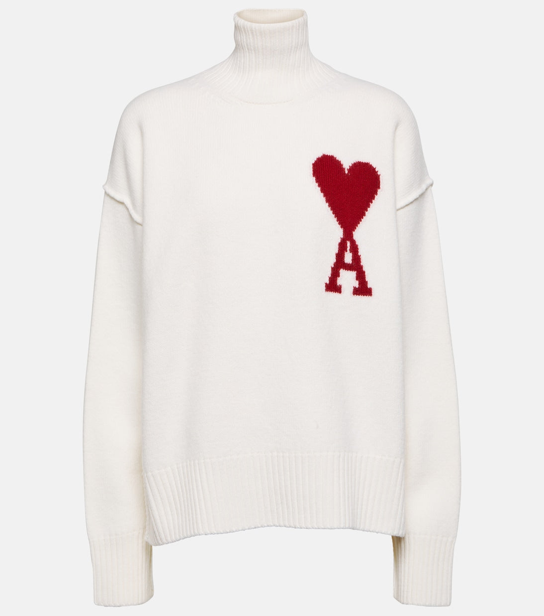 Ami de c?ur Ami Paris wool turtleneck sweater, white