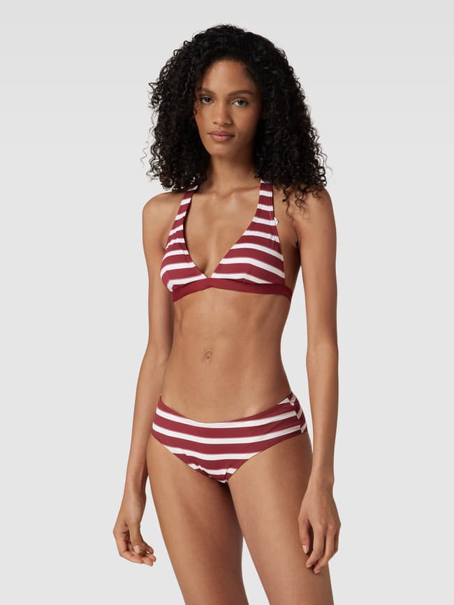 Bikini top with striped pattern, model BRELA Esprit, burgundy