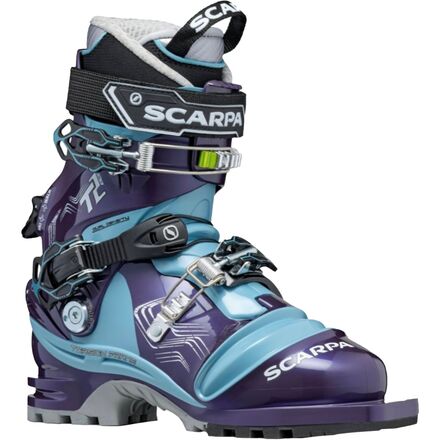 حذاء T2 Eco Telemark - 2024 Scarpa للنساء، لون Bourgogne/Polar Blue