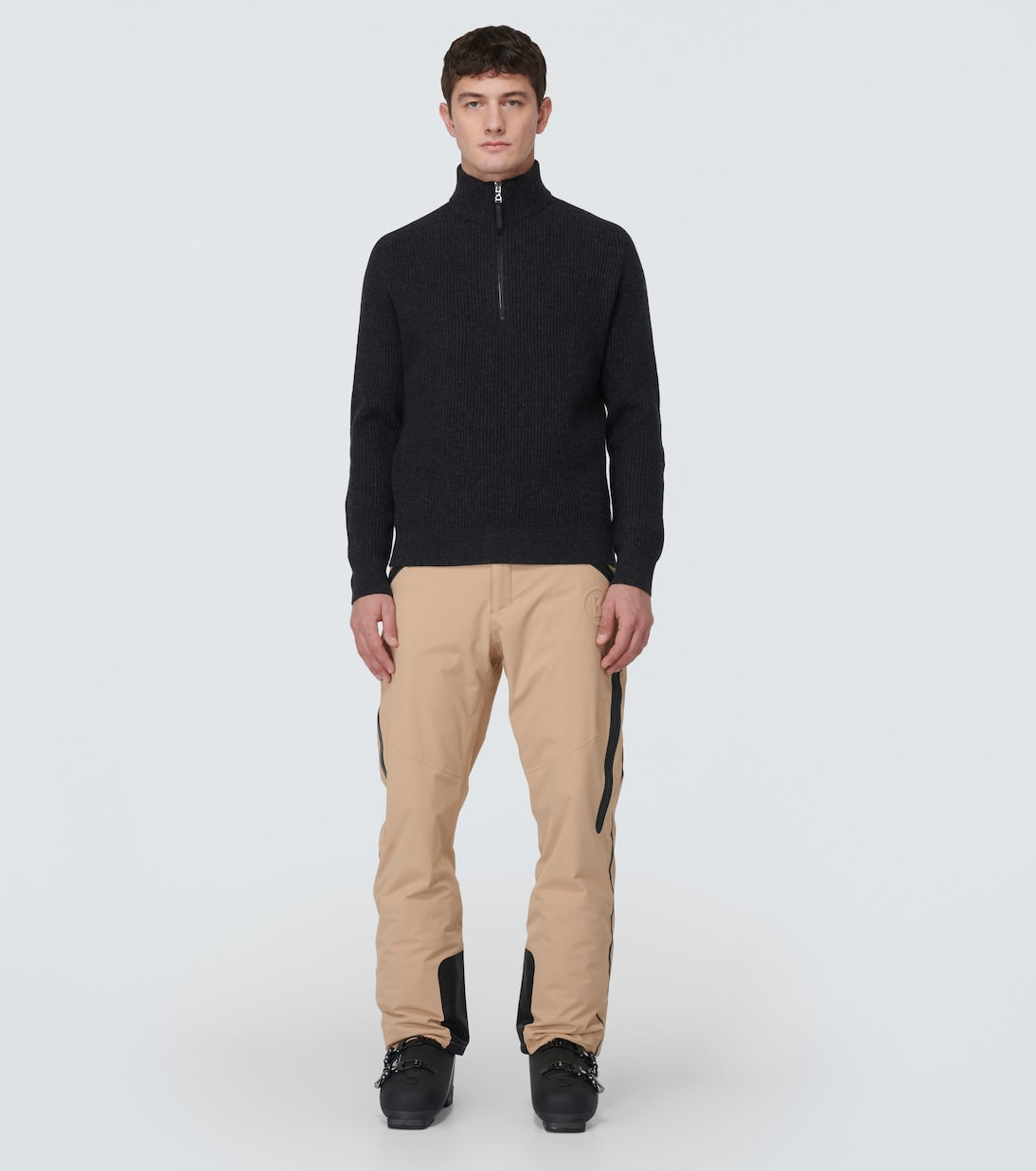 Darvin wool and cashmere sweater with half zip Bogner, black