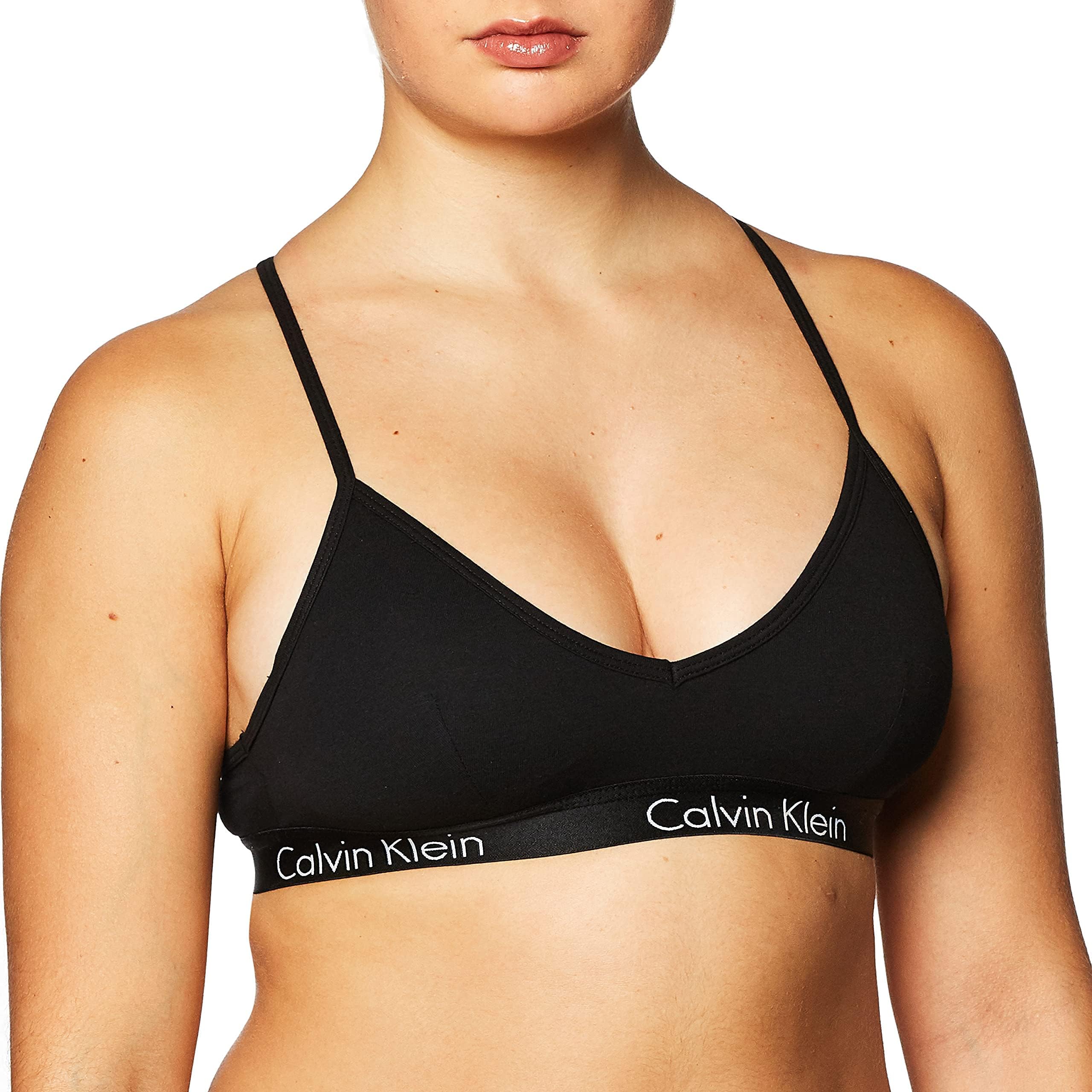 Calvin Klein Women's Lightly Lined Cotton Bralette, Black