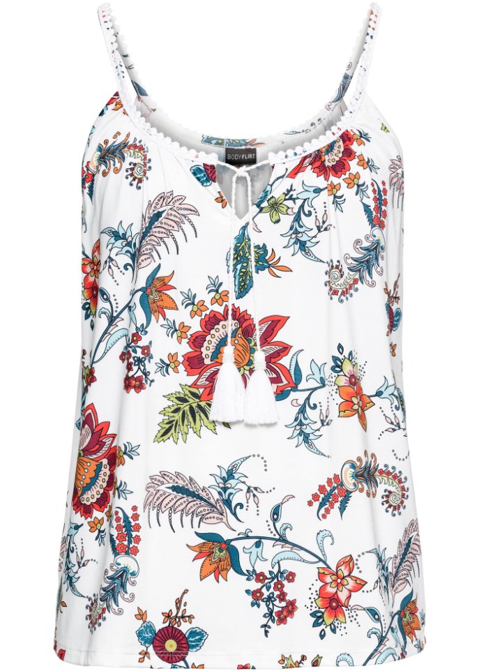 Bodyflirt Floral Print Shirt Top, White