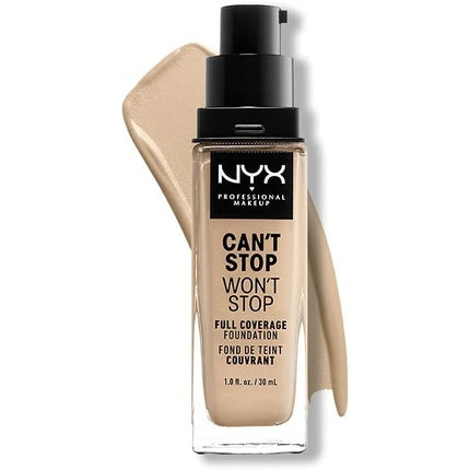 كريم أساس Can't Stop Won't Stop بتغطية كاملة وتركيبة نباتية بلمسة نهائية غير لامعة بلون Nude 06. 5 من Nyx Professional Makeup