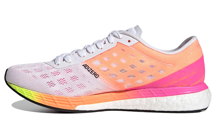 adidas Adizero Boston 9 White Screaming Pink Women's Sneakers