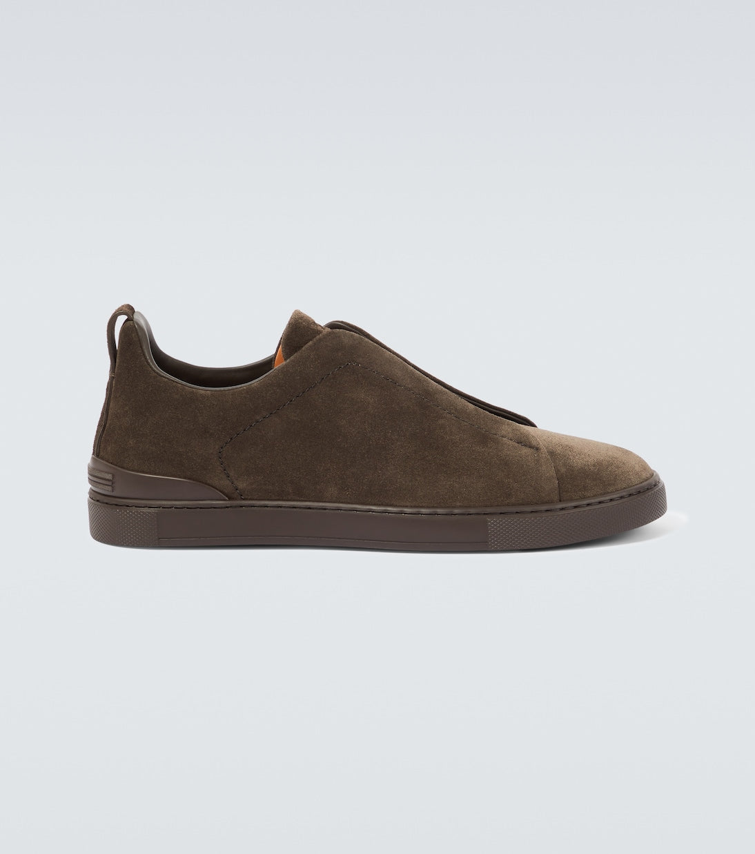 Zegna triple stitch suede sneakers, brown