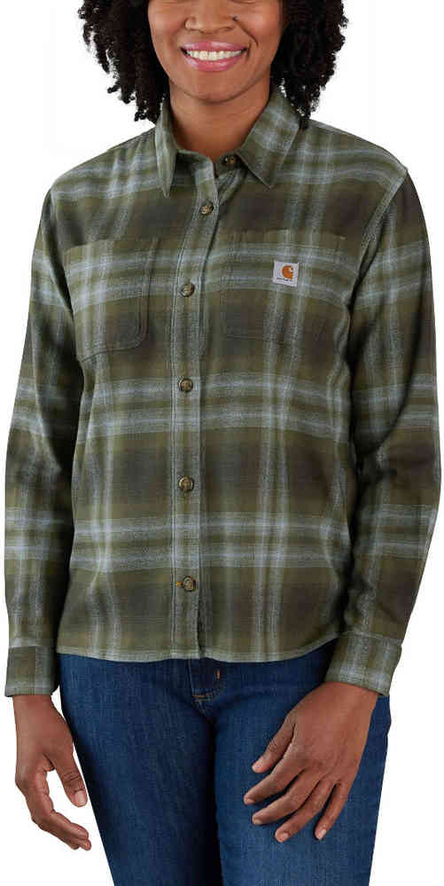 Carhartt Women's Mid Weight Flannel Shirt, Green