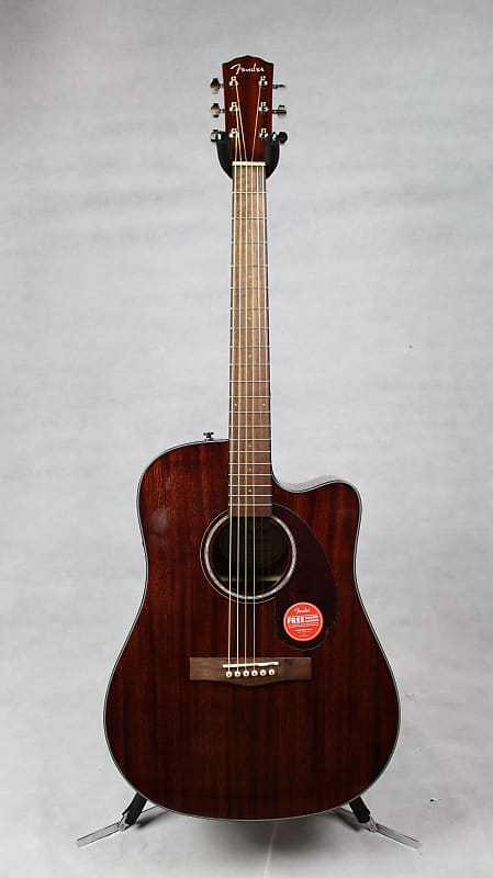 جيتار أكوستيك Fender CD-140SCE Dreadnought، لوحة مفاتيح من خشب الجوز، بالكامل من خشب الماهوجني مع حقيبة