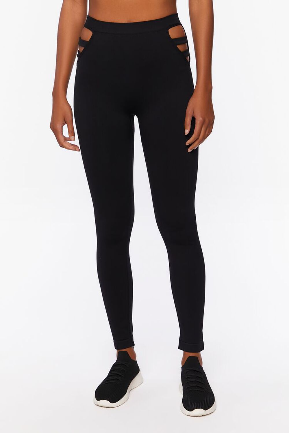 Forever 21 Active Seamless Leggings with Cutouts, Black