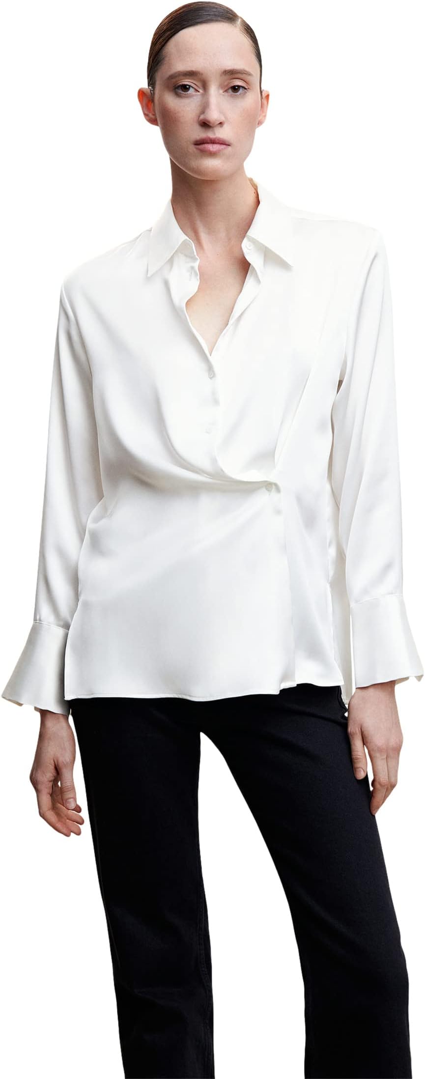 Shirt Blanca MANGO, color Off-White