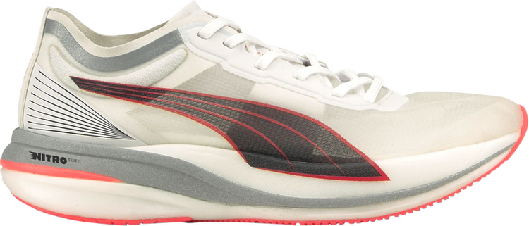 حذاء رياضي Puma Deviate Nitro Elite White Lava Blast باللون الأبيض