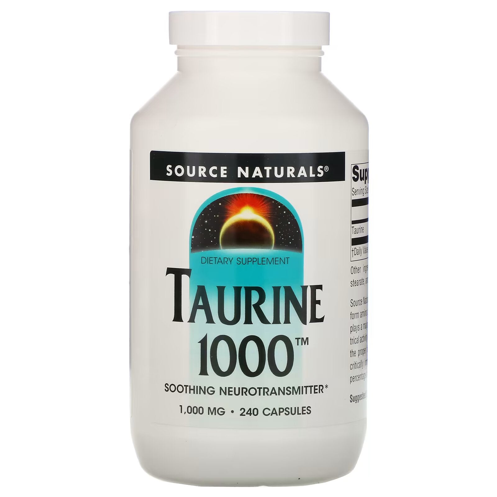 Source Naturals، تورين، 1000 ملجم، 240 كبسولة