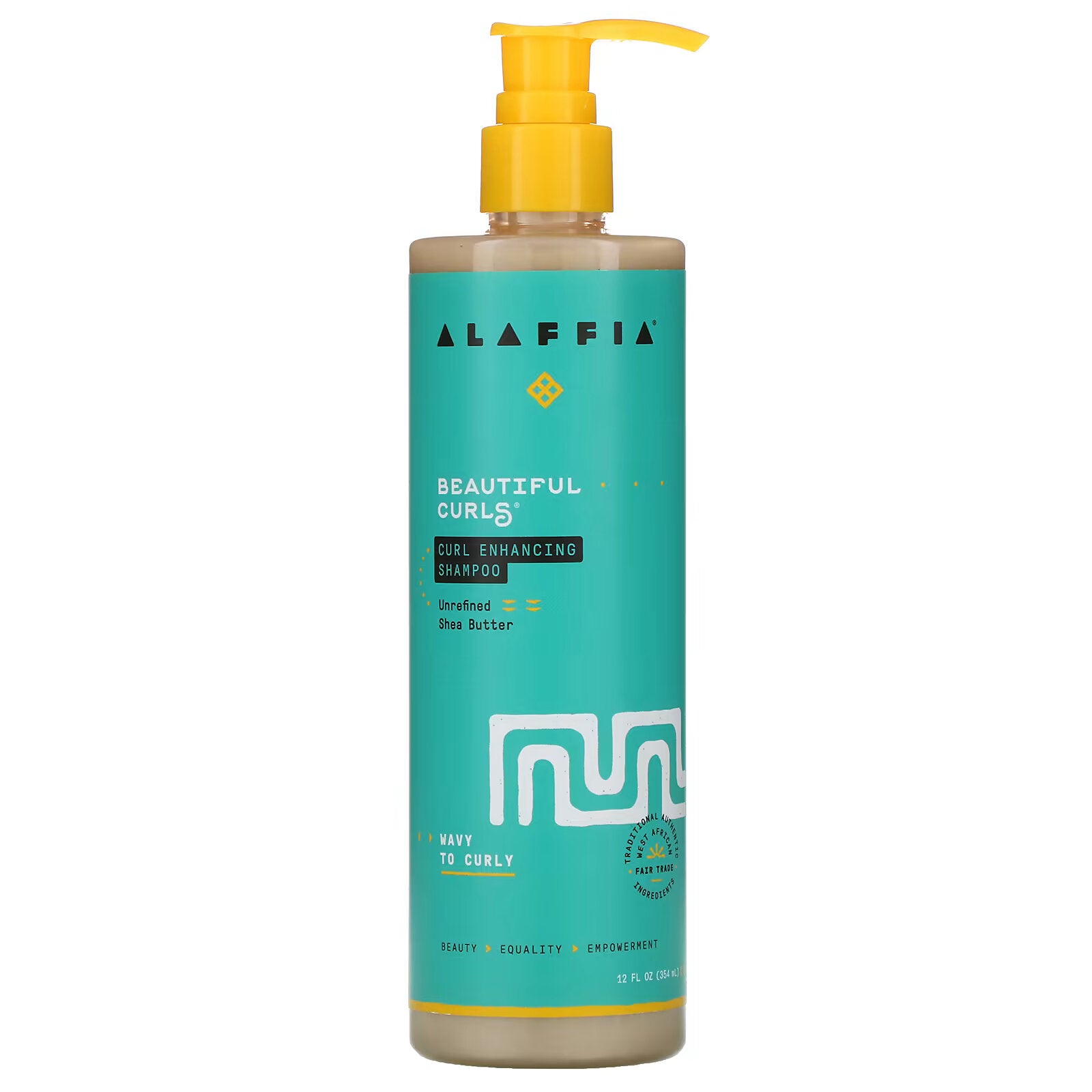 Alaffia, Beautiful Curls, shampoo for improving curls, from wavy to curly unrefined shea butter, 354 ml (12 fl oz)