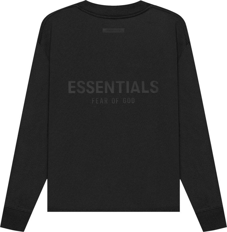 تي شيرت Fear of God Essentials بأكمام طويلة "Stretch Limo"، باللون الأسود