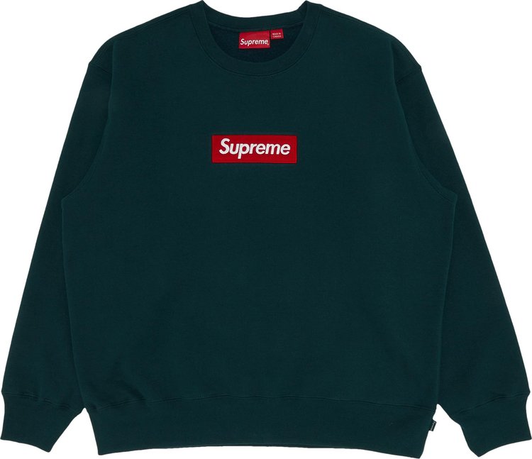 سويت شيرت Supreme Box Logo Crewneck 'Dark Pine'، أخضر