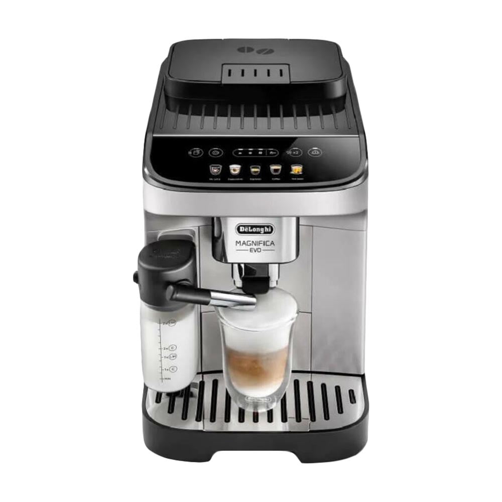 ماكينة صنع القهوة الأوتوماتيكية DeLonghi E LattePlus، فضي