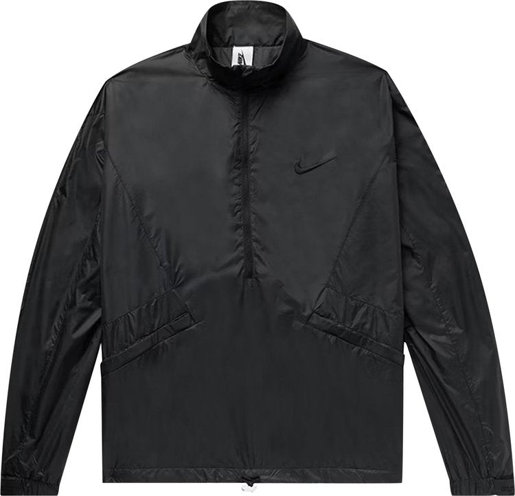 Fear of God Essentials x Nike Long-Sleeve Half Zip Jacket 'Black', black