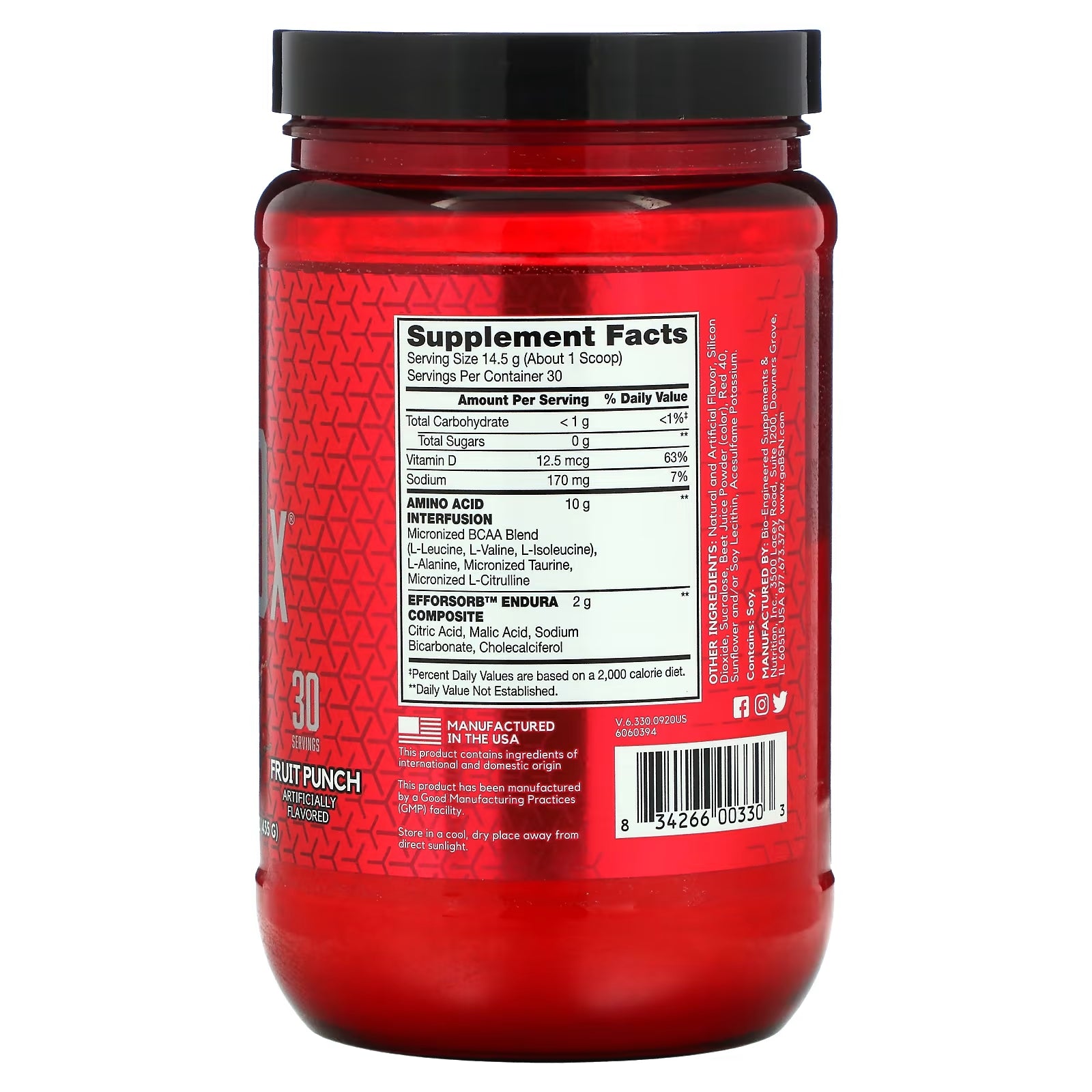 BSN AminoX endurance and recovery fruit punch, 435 g