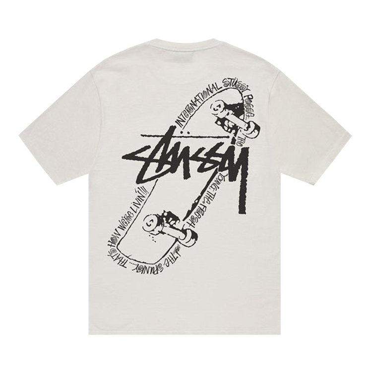 Stussy Skate Posse Pigment Dyed Tee 'White', White