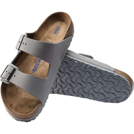 Birkenstock Women's Arizona Sandals with Soft Insole in Dove Gray Nubuck