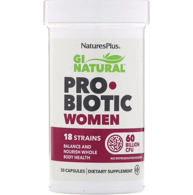 Natural GI Probiotic for Women, 60 Billion CFU, 30 Capsules, NaturesPlus