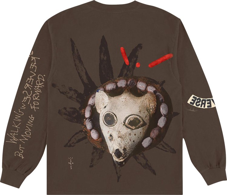 Cactus Jack by Travis Scott Reverse Jack Long-Sleeve Tee 'Brown', brown