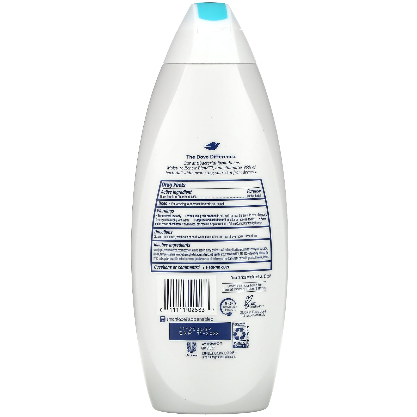 Dove Antibacterial Shower Gel, 650 ml)