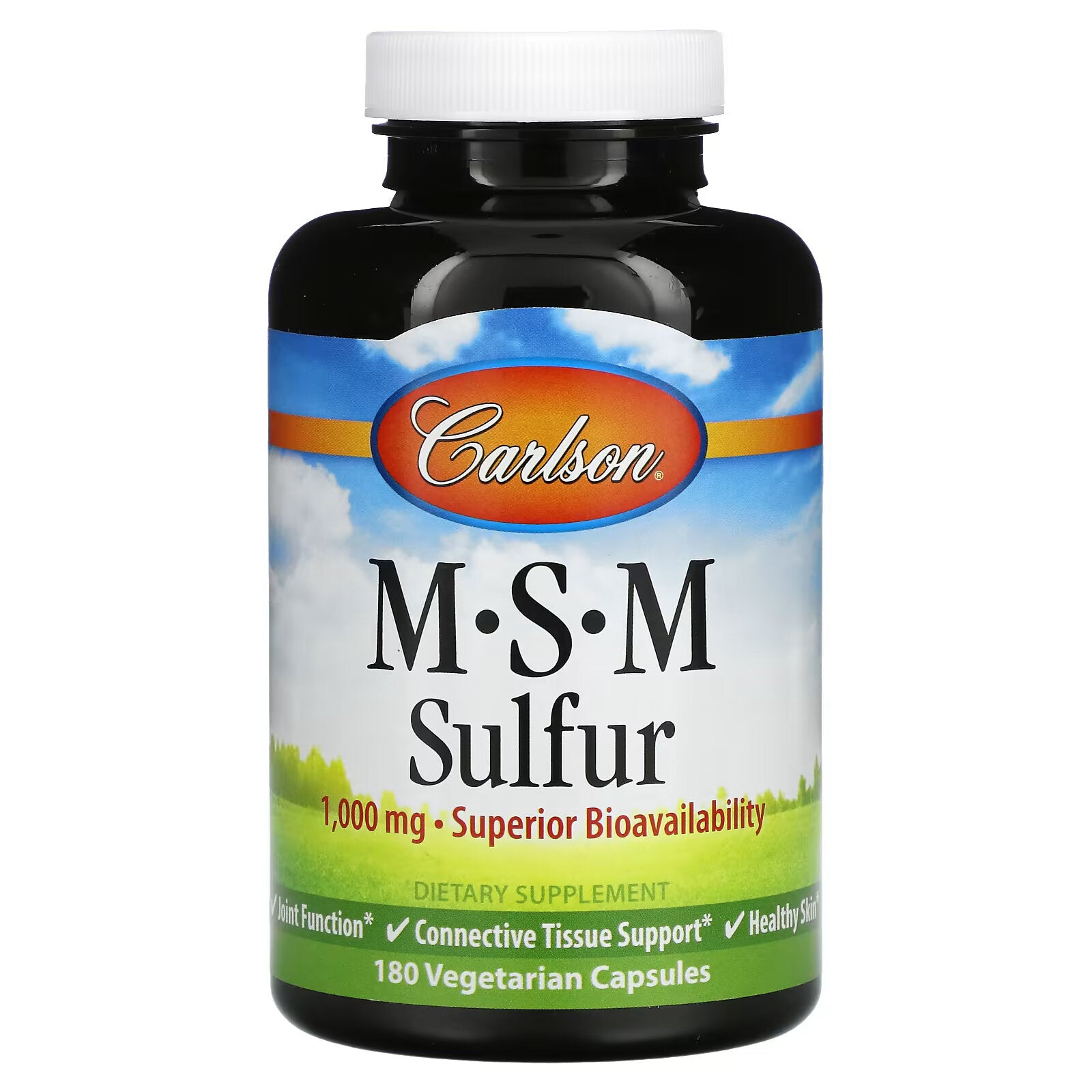 Carlson, MSM & Sulfur, 1000 mg, 180 Vegetarian Capsules