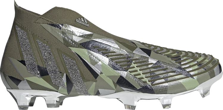 حذاء Adidas Swarovski x Predator Edge+ FG 'Focus Olive Crystal' باللون الأخضر