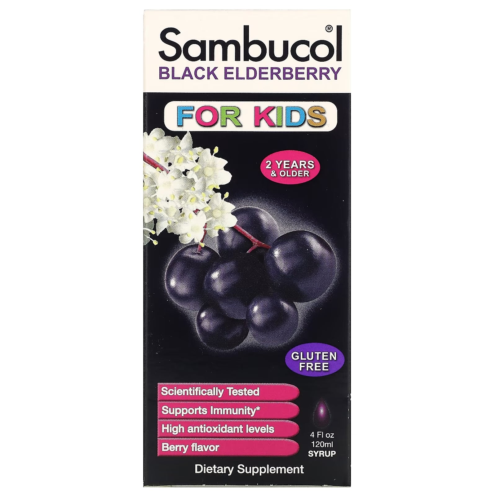 Sambucol Children's Syrup, Immune System Support, Black Elderberry