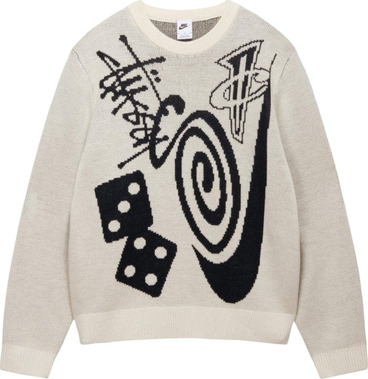 Stussy x Nike Icon Knit Sweater 'Natural', cream