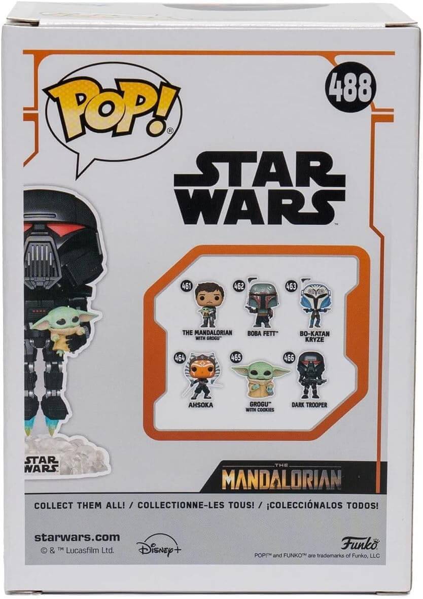 Funko POP! Star Wars: The Mandalorian Dark Trooper With Grogu Glow-in-The-Dark