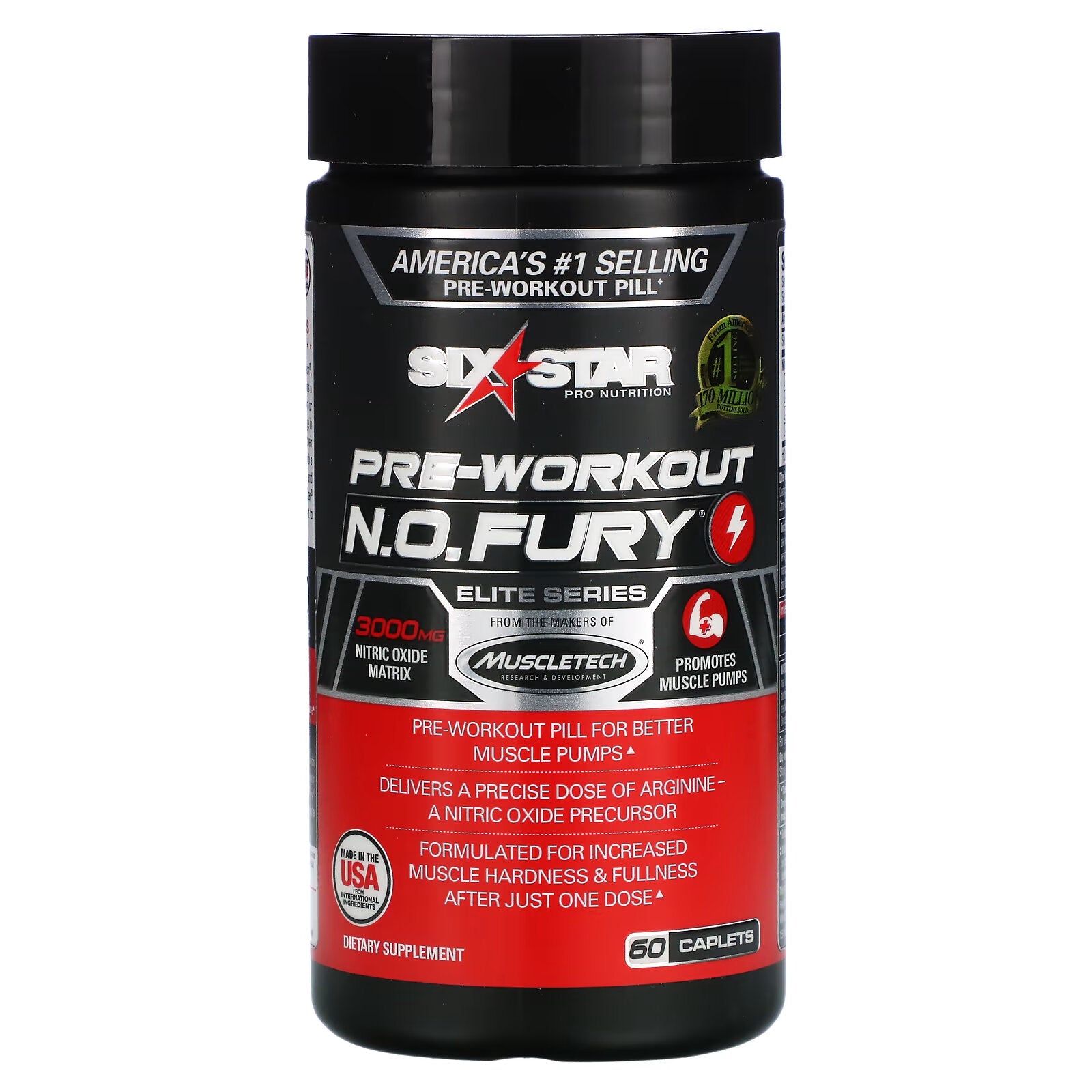 Six Star, Elite Series, Pre-Workout NO FURY, 60 Capsules