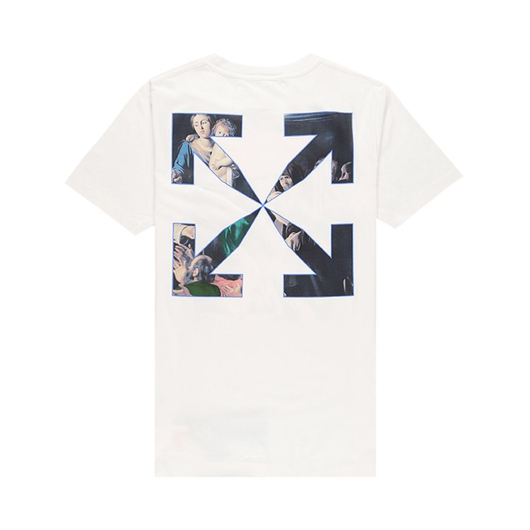 Off-White Caravaggio Paint Slim Tee 'White/Black', white