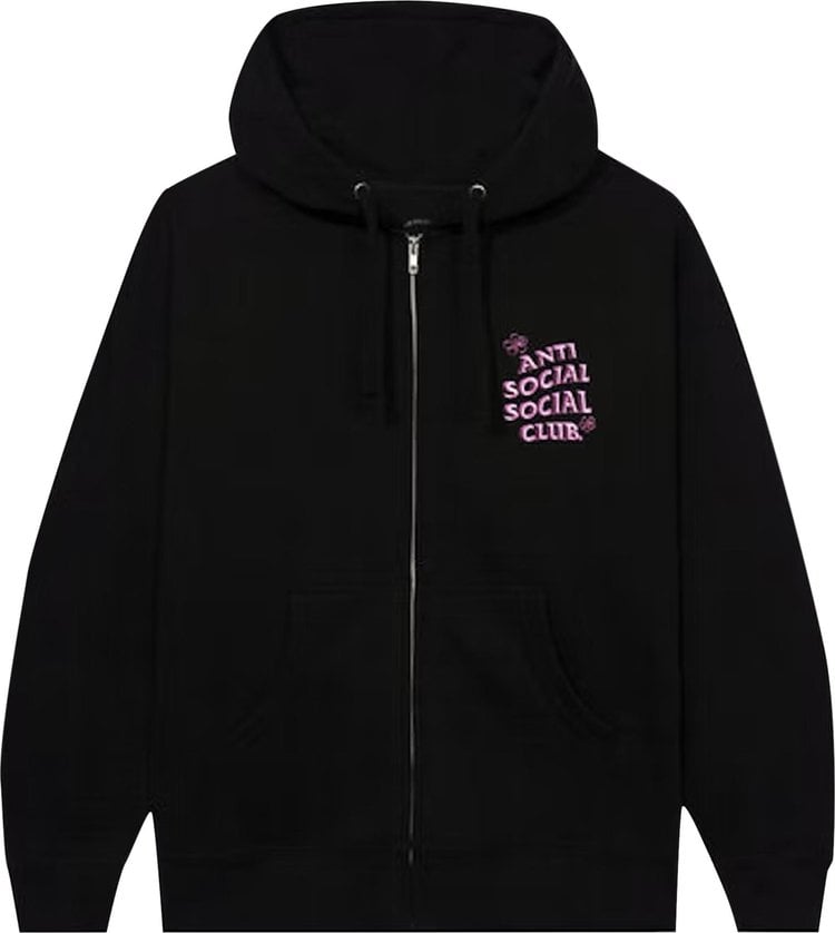 Anti Social Social Club Coral Crush Zip Up Hoodie 'Black'