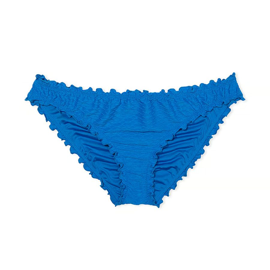 Victoria's Secret Swim Mix & Match Ruffle Cheeky Fishnet Bikini Bottoms, Blue