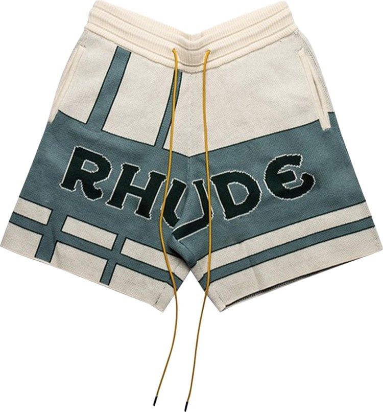 Rhude Palm Knit Short 'Ivory/Sage', cream